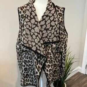 Women's MULTIPLES Leopard Print Soft Open Front Cardigan Sweater Size 1X